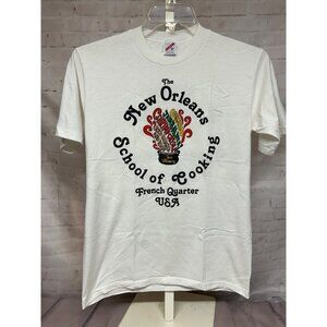 Vintage New Orleans School Of Cooking French Quarter T Shirt Medium Double Sided